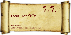 Toma Teréz névjegykártya